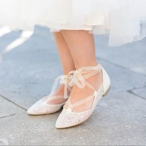 Harriet Wilde lace flat white wedding shoe